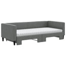 daybed med udtræk og madras 90x190 cm stof mørkegrå