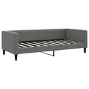 daybed med udtræk og madras 90x190 cm stof mørkegrå