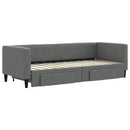 daybed med udtræk og skuffer 80x200 cm stof mørkegrå