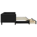 daybed med udtræk og skuffer 80x200 cm stof sort