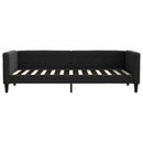 daybed med udtræk og skuffer 80x200 cm stof sort