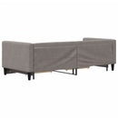 daybed med udtræk og skuffer 80x200 cm stof gråbrun