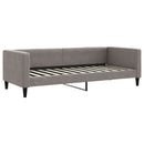 daybed med udtræk og skuffer 80x200 cm stof gråbrun