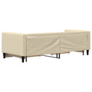 daybed med udtræk og skuffer 80x200 cm stof cremefarvet