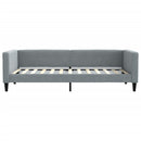 daybed med udtræk og skuffer 90x200 cm stof lysegrå