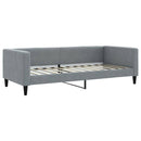 daybed med udtræk og skuffer 100x200 cm stof lysegrå