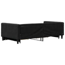 daybed med udtræk og skuffer 100x200 cm stof sort
