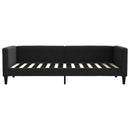 daybed med udtræk og skuffer 100x200 cm stof sort