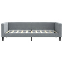 daybed med udtræk og skuffer 90x190 cm stof lysegrå