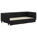 daybed med udtræk og skuffer 90x190 cm stof sort