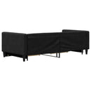 daybed med udtræk og skuffer 90x190 cm stof sort