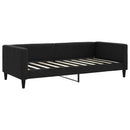 daybed med udtræk og skuffer 90x190 cm stof sort