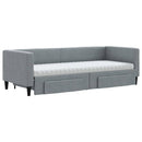 daybed med udtræk og skuffer 80x200 cm stof lysegrå
