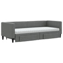 daybed med udtræk og skuffer 80x200 cm stof mørkegrå