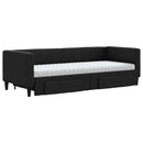 daybed med udtræk og skuffer 80x200 cm stof sort