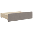 daybed med udtræk og skuffer 80x200 cm stof gråbrun