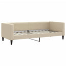 daybed med udtræk og skuffer 80x200 cm stof cremefarvet