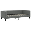 daybed med udtræk og skuffer 90x200 cm stof mørkegrå
