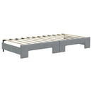 daybed med udtræk og skuffer 100x200 cm stof lysegrå