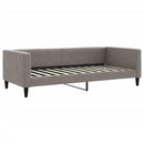 daybed med udtræk og skuffer 100x200 cm stof gråbrun