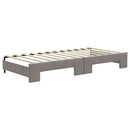 daybed med udtræk og skuffer 100x200 cm stof gråbrun