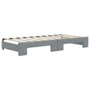 daybed med udtræk og skuffer 90x190 cm stof lysegrå