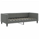 daybed med udtræk og skuffer 90x190 cm stof mørkegrå