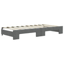 daybed med udtræk og skuffer 90x190 cm stof mørkegrå