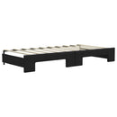 daybed med udtræk og skuffer 90x190 cm stof sort