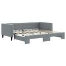 daybed med udtræk 100x190 cm stof lysegrå