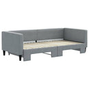daybed med udtræk 100x190 cm stof lysegrå