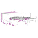 daybed med udtræk 100x190 cm stof mørkegrå