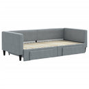 daybed med udtræk og skuffer 100x190 cm stof lysegrå