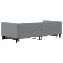 daybed med udtræk og skuffer 100x190 cm stof lysegrå