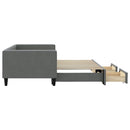 daybed med udtræk og skuffer 100x190 cm stof mørkegrå