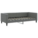 daybed med udtræk og skuffer 100x190 cm stof mørkegrå