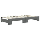 daybed med udtræk og skuffer 100x190 cm stof mørkegrå