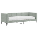 daybed med madras 80x200 cm velour lysegrå