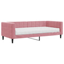 daybed med madras 90x200 cm velour pink