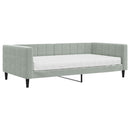daybed med madras 100x200 cm velour lysegrå