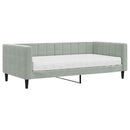 daybed med madras 90x190 cm velour lysegrå