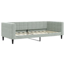 daybed med madras 90x190 cm velour lysegrå