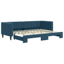 daybed med udtræk 80x200 cm velour blå