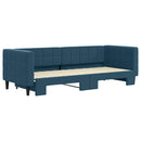 daybed med udtræk 80x200 cm velour blå