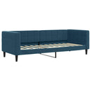 daybed med udtræk 80x200 cm velour blå