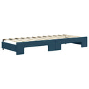 daybed med udtræk 80x200 cm velour blå