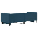 daybed med udtræk 80x200 cm velour blå