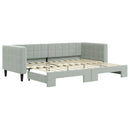 daybed med udtræk 80x200 cm velour lysegrå