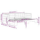 daybed med udtræk 80x200 cm velour lysegrå