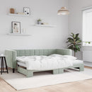 daybed med udtræk 80x200 cm velour lysegrå